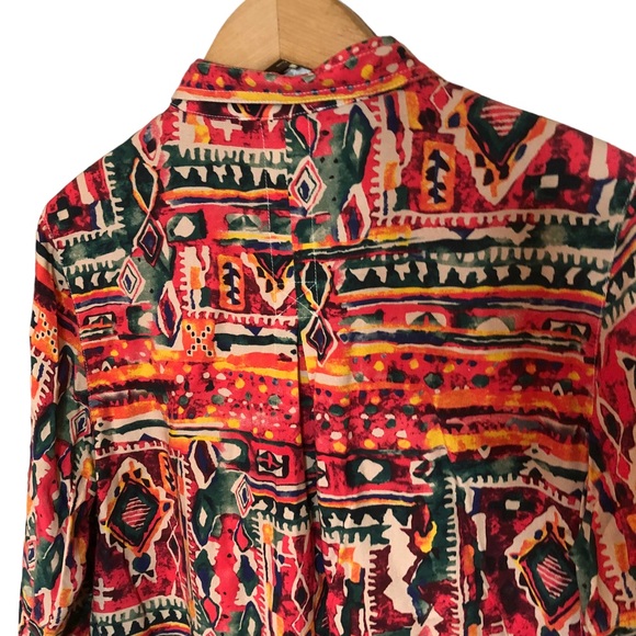 A La Carte vibrant abstract print top M - Picture 5 of 9